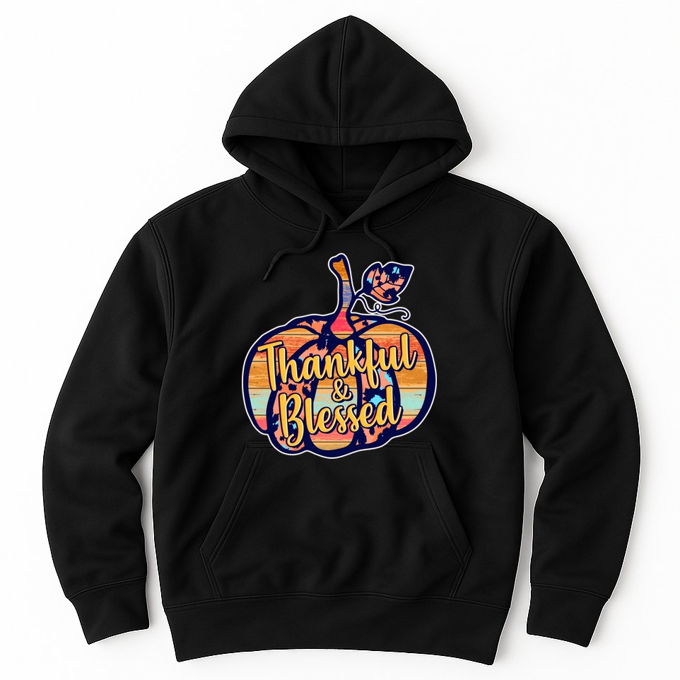 Thankful & Blessed Fashion Pumpkin Hoodie