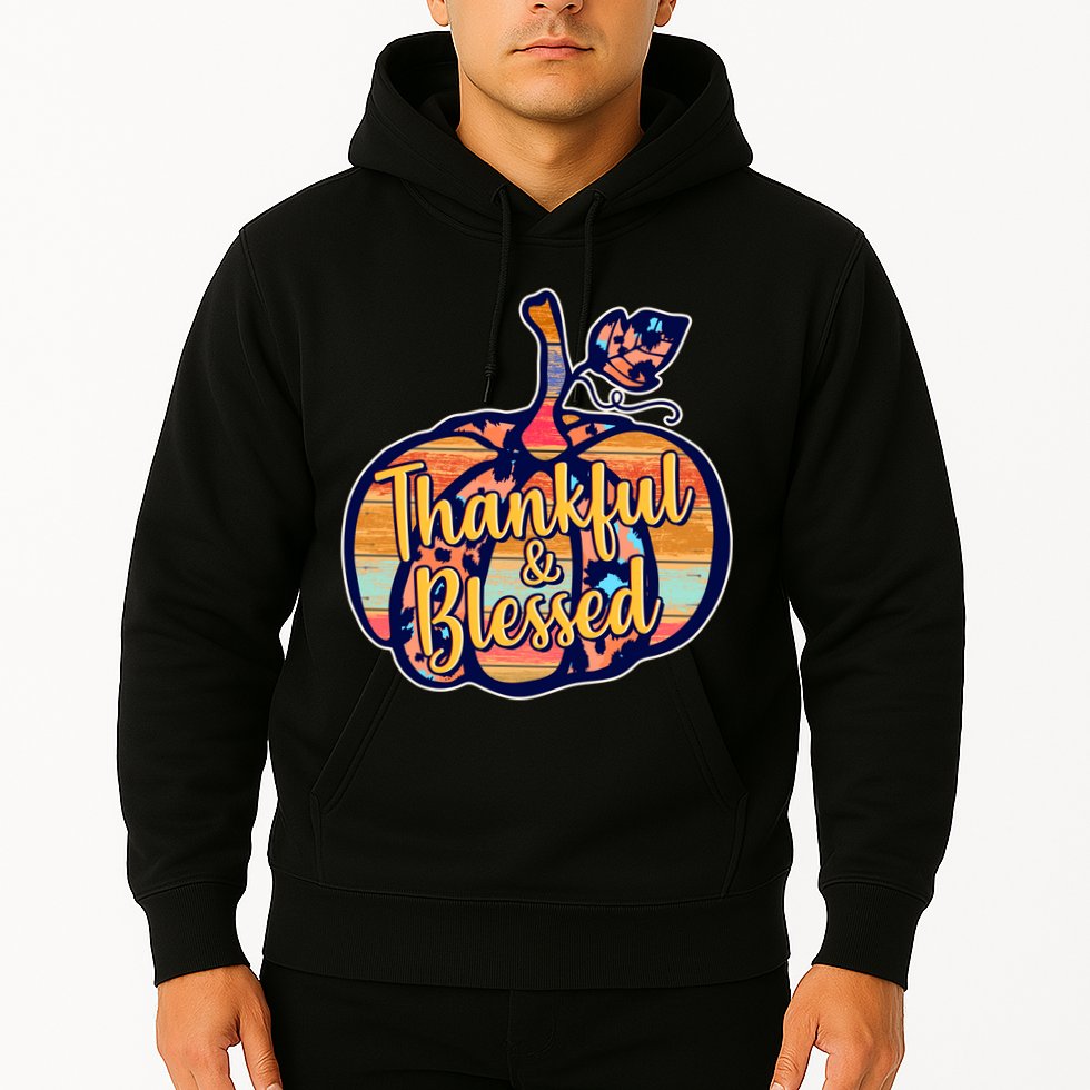 Thankful & Blessed Fashion Pumpkin Hoodie
