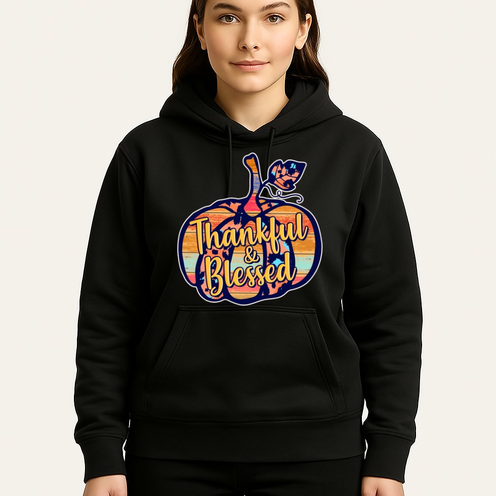 Thankful & Blessed Fashion Pumpkin Hoodie