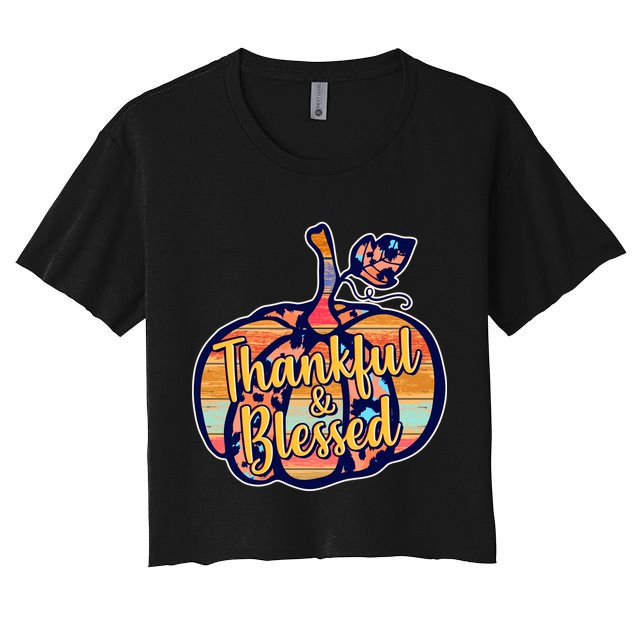 Thankful & Blessed Fashion Pumpkin Crop Top