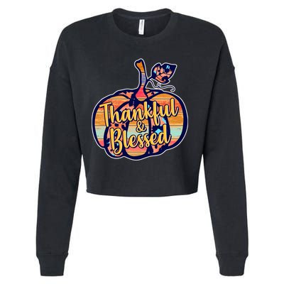 Thankful & Blessed Fashion Pumpkin Cropped Pullover Crew