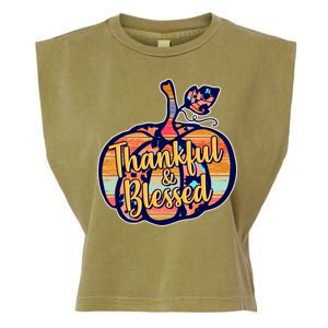 Thankful & Blessed Fashion Pumpkin Garment-Dyed Women's Muscle Tee