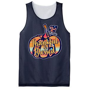 Thankful & Blessed Fashion Pumpkin Mesh Reversible Basketball Jersey Tank