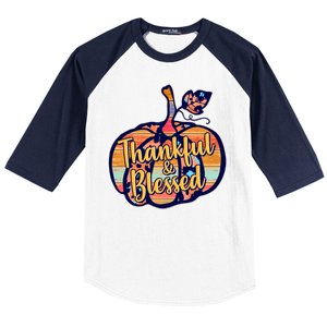 Thankful & Blessed Fashion Pumpkin Baseball Sleeve Shirt