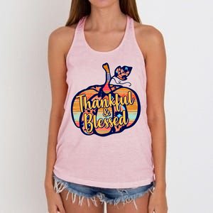 Thankful & Blessed Fashion Pumpkin Women's Knotted Racerback Tank