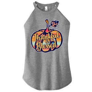 Thankful & Blessed Fashion Pumpkin Women's Perfect Tri Rocker Tank