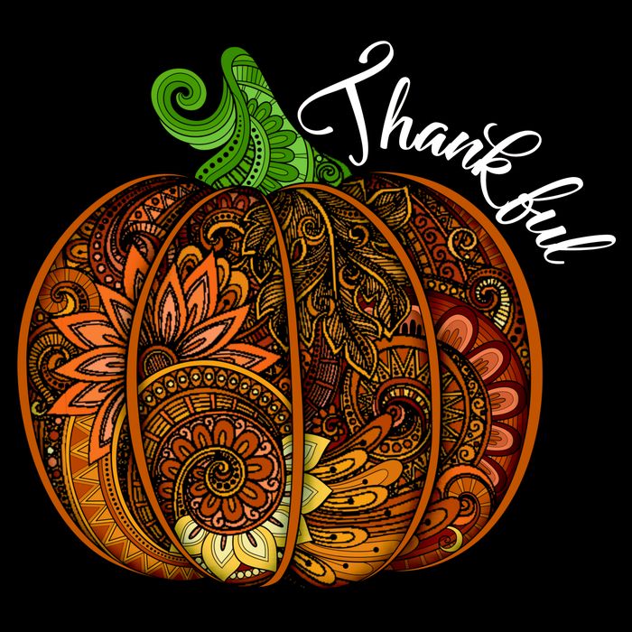 Thankful Abstract Pumpkin Thanksgiving USA-Made Doggie Bandana