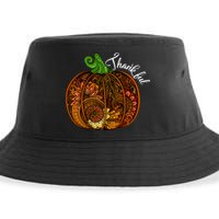 Thankful Abstract Pumpkin Thanksgiving Sustainable Bucket Hat