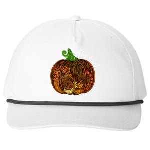 Thankful Abstract Pumpkin Thanksgiving Snapback Five-Panel Rope Hat