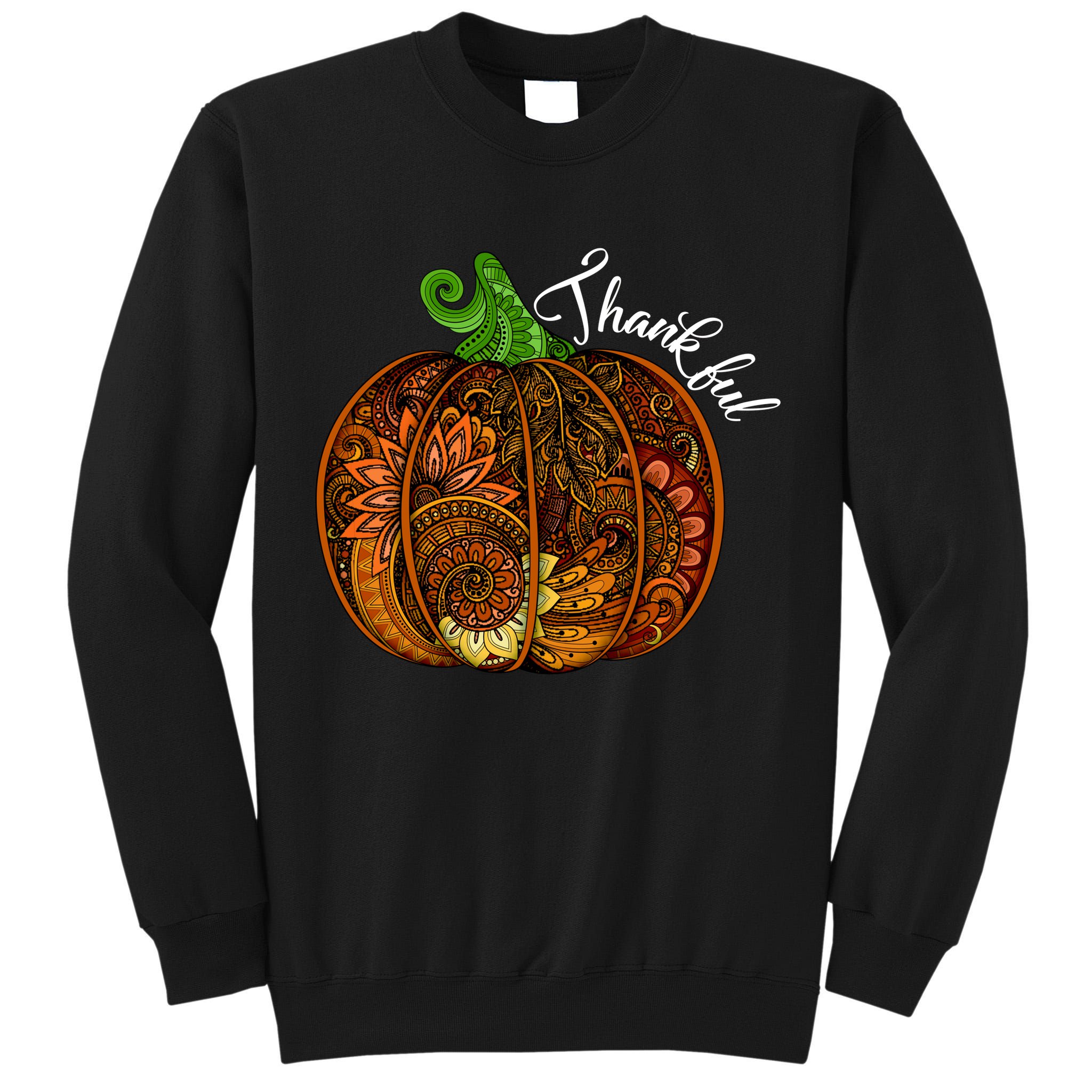 Thankful Abstract Pumpkin Thanksgiving Tall Sweatshirt