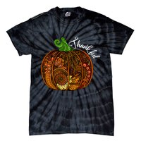 Thankful Abstract Pumpkin Thanksgiving Tie-Dye T-Shirt