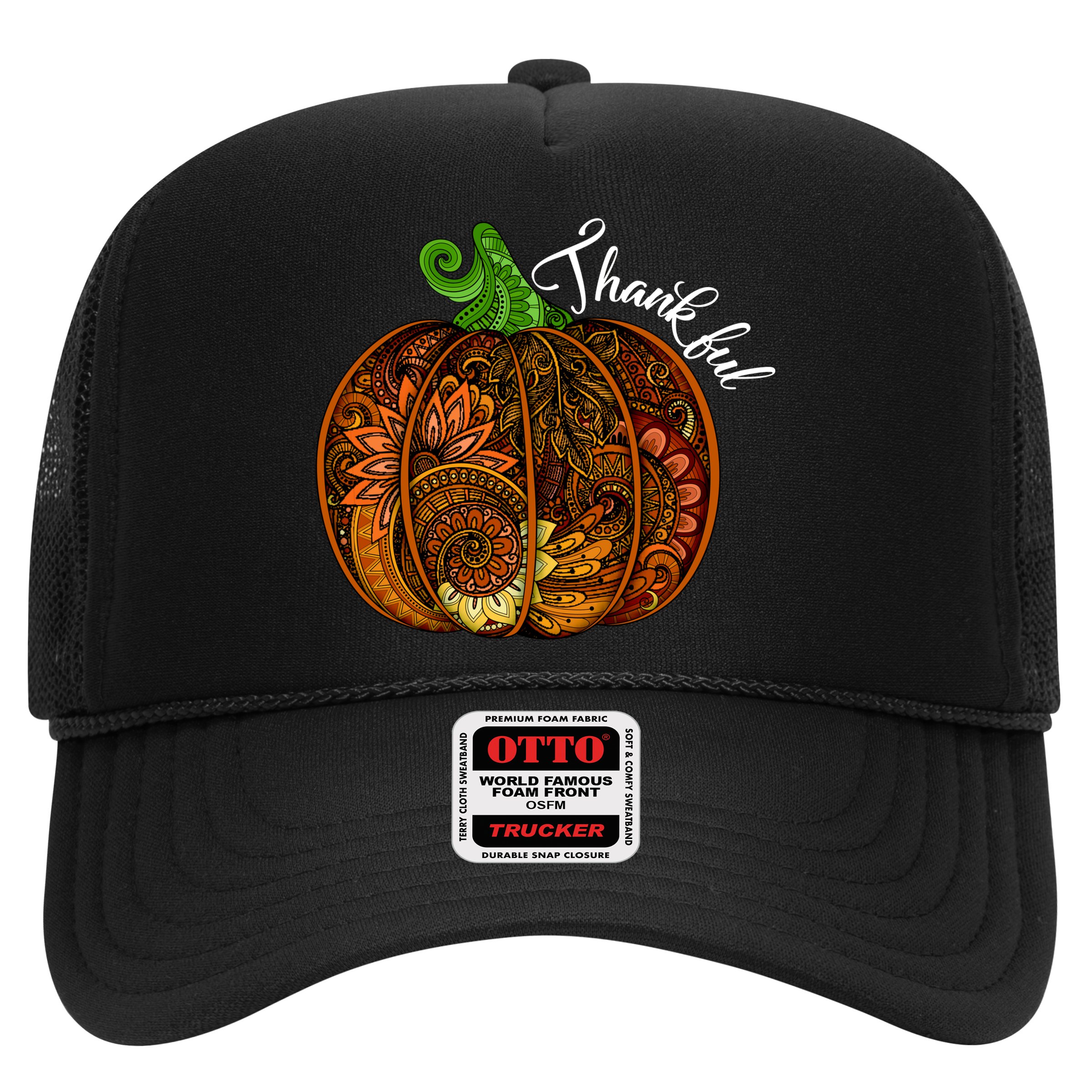 Thankful Abstract Pumpkin Thanksgiving Hat