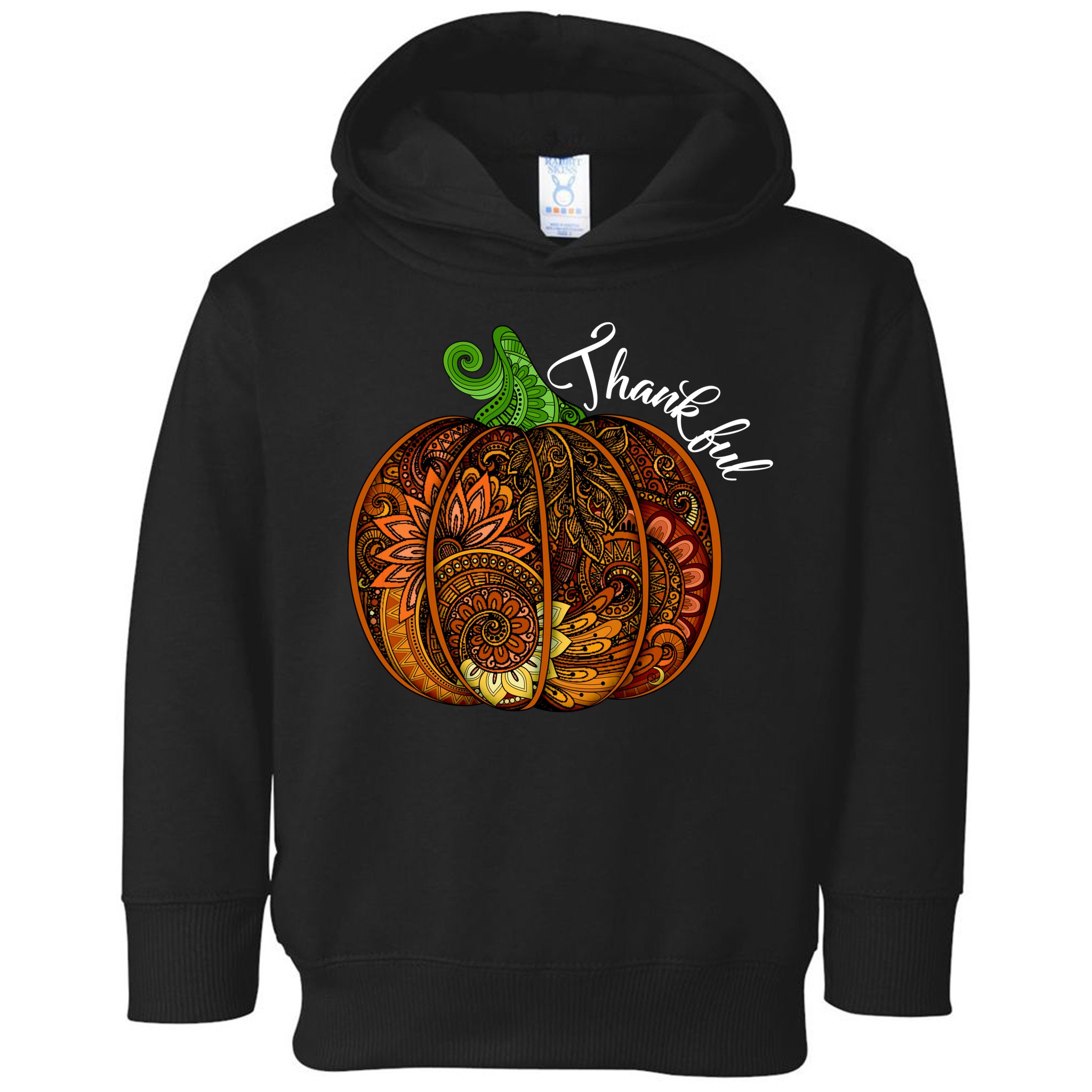 Thankful Abstract Pumpkin Thanksgiving Toddler Hoodie