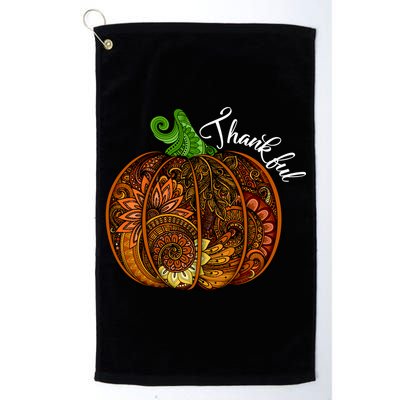 Thankful Abstract Pumpkin Thanksgiving Golf Towel