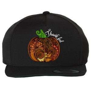 Thankful Abstract Pumpkin Thanksgiving Wool Snapback Cap