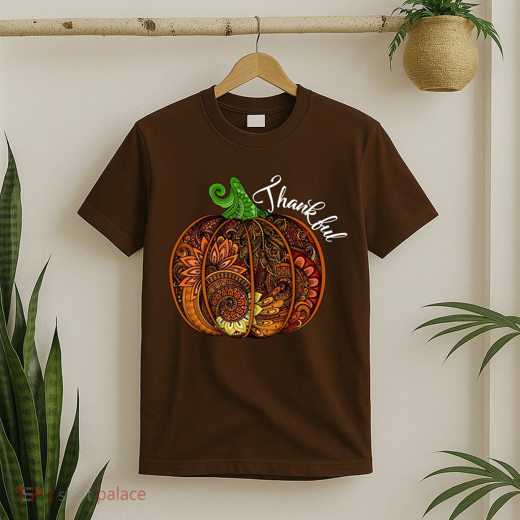Thankful Abstract Pumpkin Thanksgiving T-Shirt