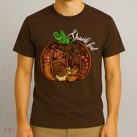 Thankful Abstract Pumpkin Thanksgiving T-Shirt