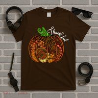 Thankful Abstract Pumpkin Thanksgiving T-Shirt