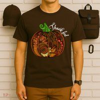 Thankful Abstract Pumpkin Thanksgiving T-Shirt
