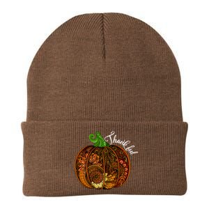 Thankful Abstract Pumpkin Thanksgiving Knit Cap Winter Beanie