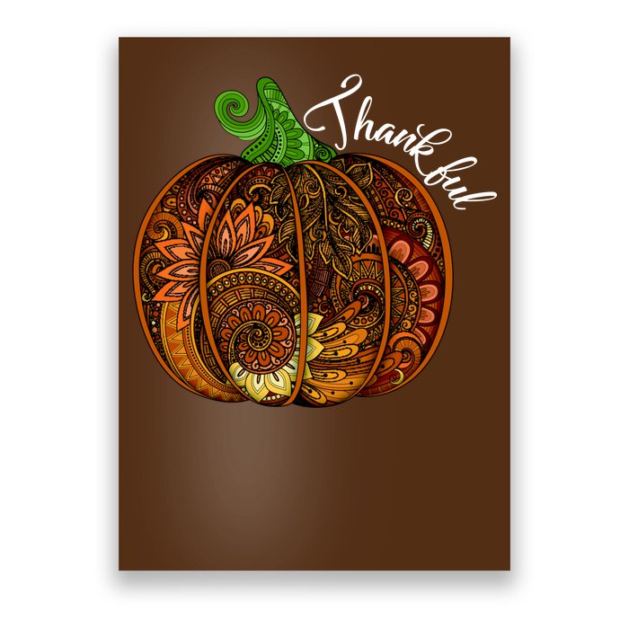 Thankful Abstract Pumpkin Thanksgiving Poster