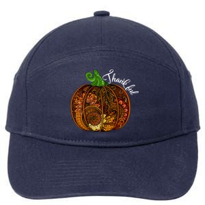 Thankful Abstract Pumpkin Thanksgiving 7-Panel Snapback Hat