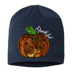 Thankful Abstract Pumpkin Thanksgiving Sustainable Beanie