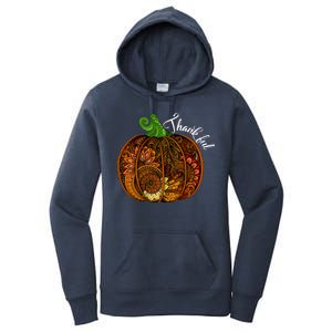 Thankful Abstract Pumpkin Thanksgiving Women's Pullover Hoodie