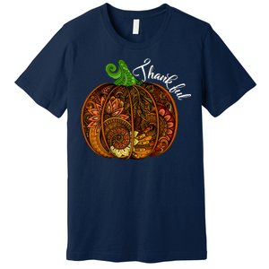 Thankful Abstract Pumpkin Thanksgiving Premium T-Shirt