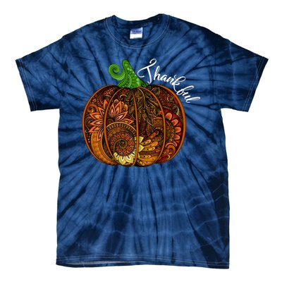 Thankful Abstract Pumpkin Thanksgiving Tie-Dye T-Shirt