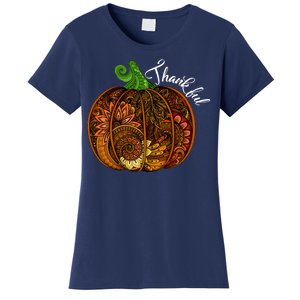 Thankful Abstract Pumpkin Thanksgiving Women's T-Shirt