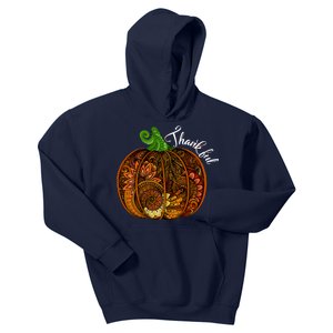 Thankful Abstract Pumpkin Thanksgiving Kids Hoodie