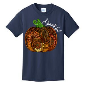 Thankful Abstract Pumpkin Thanksgiving Kids T-Shirt