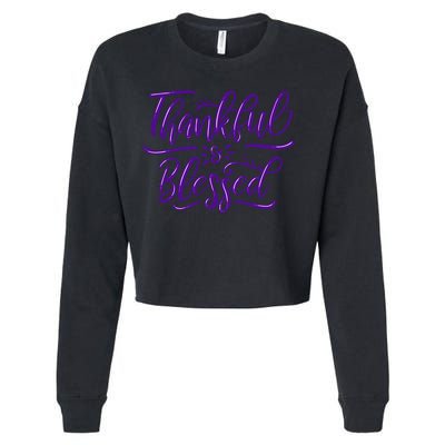 Thankful And Blessed Cropped Pullover Crew