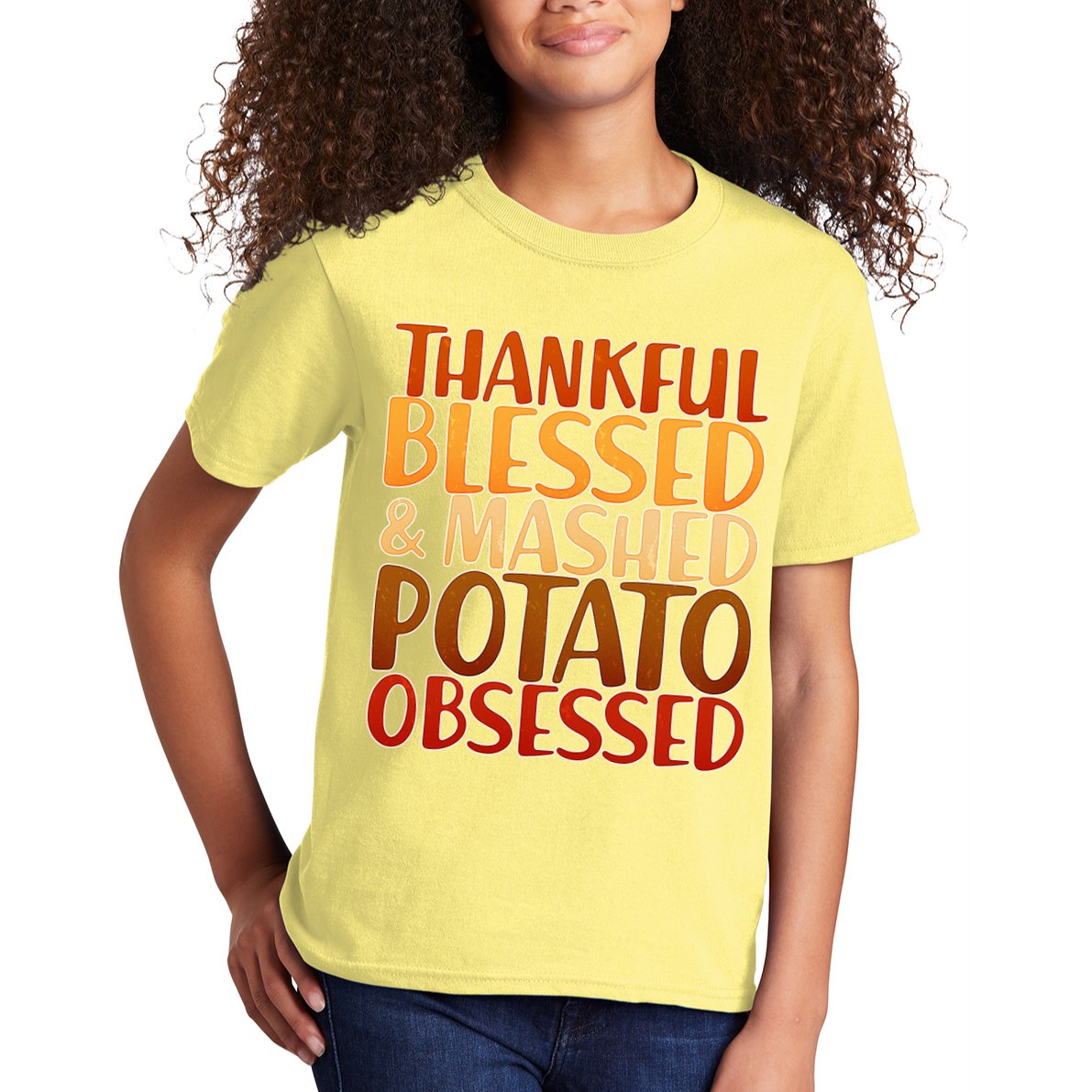 Thankful Blessed Mashed Potato Obsessed  Kids T-Shirt
