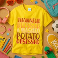 Thankful Blessed Mashed Potato Obsessed  Kids T-Shirt