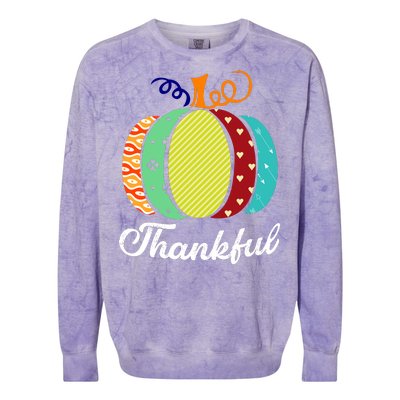 Thankful Floral Pumpkin Colorblast Crewneck Sweatshirt