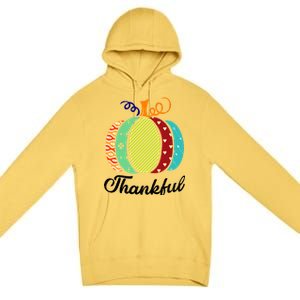 Thankful Floral Pumpkin Premium Pullover Hoodie