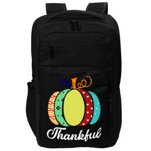 Thankful Floral Pumpkin Impact Tech Backpack