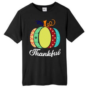 Thankful Floral Pumpkin Tall Fusion ChromaSoft Performance T-Shirt