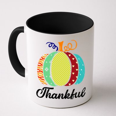 Thankful Floral Pumpkin Mug