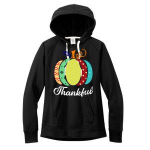 Thankful Floral Pumpkin Women's Fleece Hoodie