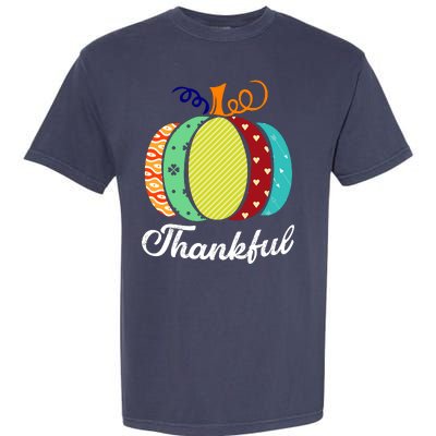 Thankful Floral Pumpkin Garment-Dyed Heavyweight T-Shirt