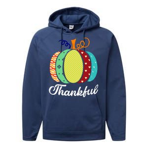 Thankful Floral Pumpkin Performance Fleece Hoodie