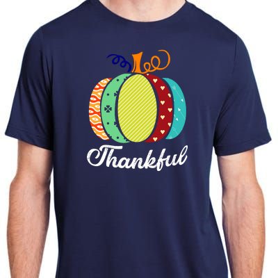 Thankful Floral Pumpkin Adult ChromaSoft Performance T-Shirt