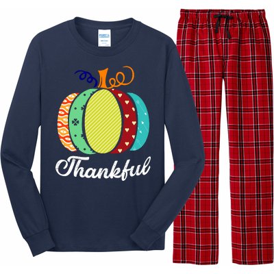 Thankful Floral Pumpkin Long Sleeve Pajama Set