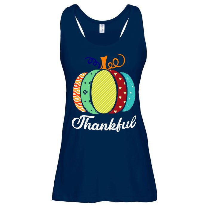 Thankful Floral Pumpkin Ladies Essential Flowy Tank