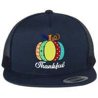 Thankful Floral Pumpkin Flatbill Hat