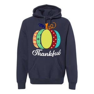 Thankful Floral Pumpkin Premium Hoodie