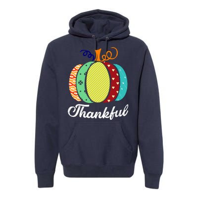 Thankful Floral Pumpkin Premium Hoodie